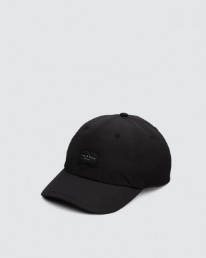 Men's Rag & Bone Addison Baseball Cap Recycled Materials Hats Black | 751KZTYNC