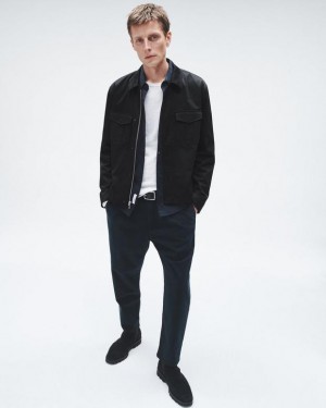 Men's Rag & Bone Archive Cotton Garage Relaxed Fit Jackets Black | 726VJMCAD