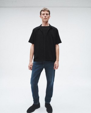 Men's Rag & Bone Avery Viscose Relaxed Fit Shirts Black | 982CYAESP