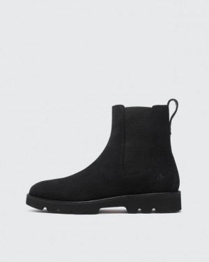 Men's Rag & Bone Bedford Chelsea - Suede Lug Ankle Boots Black | 623YPAKOX