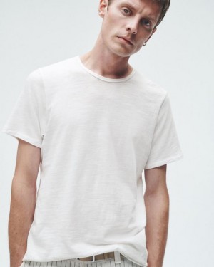 Men's Rag & Bone Classic Flame Tee Cotton T-Shirt White | 731ZTOQIW