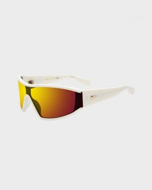 Men's Rag & Bone Cleo Shield Sunglasses White | 695UCJQBW