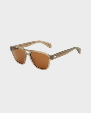 Men's Rag & Bone Flint Square Sunglasses Brown | 768NTHFBW