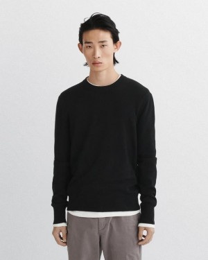 Men's Rag & Bone Harding Cashmere Crew Classic Fit Sweaters Black | 786CIQKME