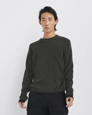 Men's Rag & Bone Harvey Cotton Crew Classic Fit Sweaters Grey Green | 342MATPDY