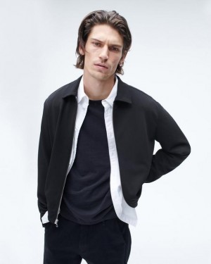 Men's Rag & Bone Irving Knit Relaxed Fit Jackets Black | 034ICTFQK