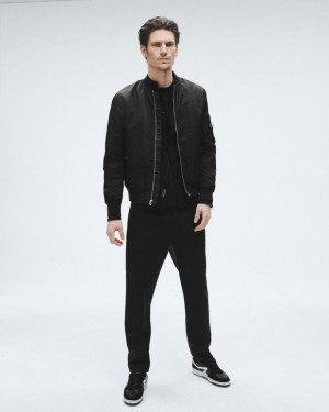 Men's Rag & Bone Manston Recycled Nylon Bomber Classic Fit Jackets Black | 657NAFKDX