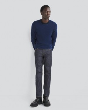 Men's Rag & Bone Martin Merino Crew Classic Fit Sweaters Navy | 768KEZMVX