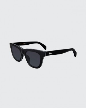 Men's Rag & Bone Perry Square Sunglasses Black | 468QSNVRA