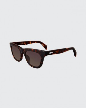 Men's Rag & Bone Perry Square Sunglasses Havana | 361VYPKML