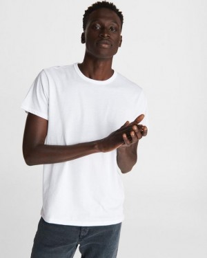 Men's Rag & Bone Pratt Principal Sleeve Tee Jersey T-Shirt White | 701STLHMD