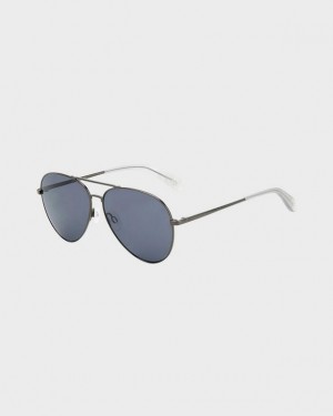 Men's Rag & Bone Ren Pilot Sunglasses Grey | 578KFBWIU