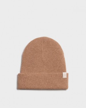 Women's Rag & Bone Addie Beanie Cashmere Hats Brown | 197SZYNHA