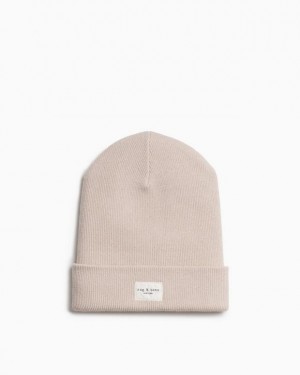 Women's Rag & Bone Addison Beanie Wool Hats Turtledove | 093PJOMCX