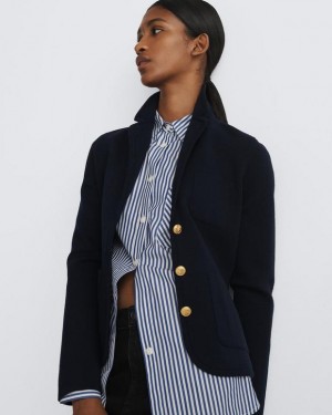 Women's Rag & Bone Alex Merino Wool Blazers Navy | 825KXHQAJ