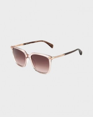 Women's Rag & Bone Erin Butterfly Sunglasses Brown | 798XCIEJN