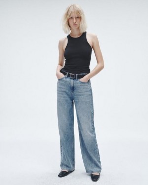 Women's Rag & Bone Featherweight Logan Wide-Leg Mid-Rise Featherweight Jeans Audrey | 145NPGQBC