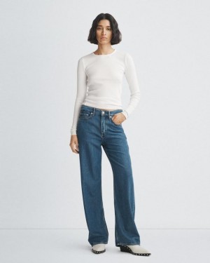 Women's Rag & Bone Featherweight Logan Wide-Leg Mid-Rise Featherweight Jeans Lily | 091ILKPWR