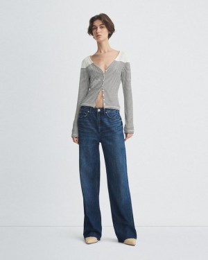 Women's Rag & Bone Featherweight Logan Wide-Leg Mid-Rise Featherweight Jeans Randie | 204MUPRND