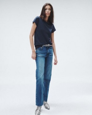 Women's Rag & Bone Harlow Full Length Straight Mid-Rise Vintage Stretch Jeans Kendra | 364ZMQEOL