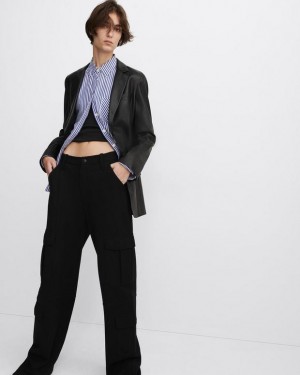 Women's Rag & Bone Irina Ponte Cargo Classic Fit Pants Black | 521COGZUD