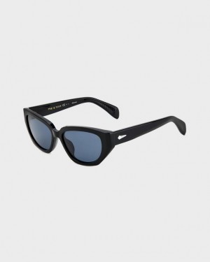 Women's Rag & Bone Lena Butterfly Sunglasses Black | 186PQYLUT