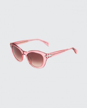 Women's Rag & Bone Lily Square Sunglasses Pink | 386OBTWUA