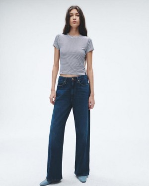 Women's Rag & Bone Logan Wide-Leg Mid-Rise Rigid Jeans Annalise | 428KXPTWH