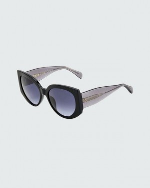 Women's Rag & Bone Lorne Cat Eye Sunglasses Black | 531FNUVOM