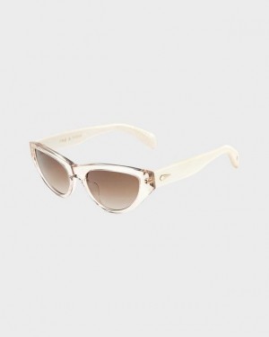 Women's Rag & Bone Ola Butterfly Sunglasses Beige | 685WHXBKJ