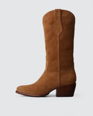 Women's Rag & Bone Rb Cowboy - Suede Heeled Boots Sabbia Suede | 849JGULKS