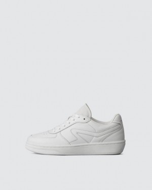 Women's Rag & Bone Retro Court - Leather Low Sneakers White | 215PAXRUF