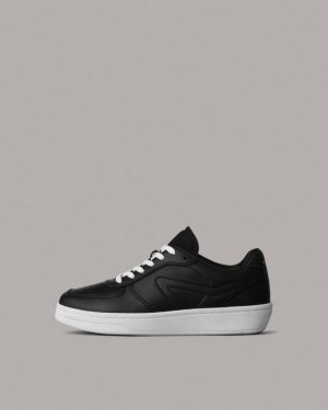 Women's Rag & Bone Retro Court - Leather Low Sneakers Black | 469NPADZI