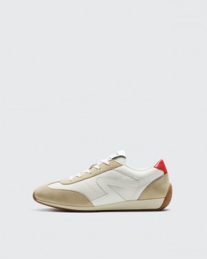 Women's Rag & Bone Retro Runner - Suede Low Sneakers Off Wht | 654LMYUSR