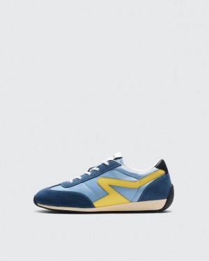 Women's Rag & Bone Retro Runner - Suede Low Sneakers Blue | 469FCQOJX