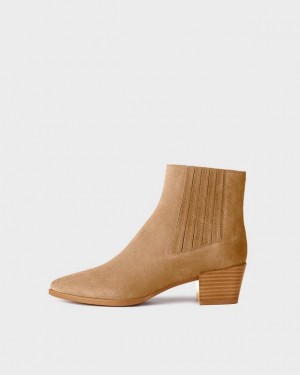 Women's Rag & Bone Rover - Suede Chelsea Ankle Boots Brown | 928HXEMYA