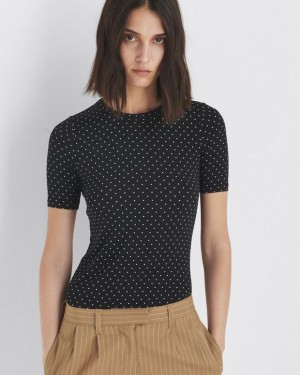 Women's Rag & Bone Sabeen Sleeve Tee Jersey T-Shirt Polka Dot | 984FLEPMC