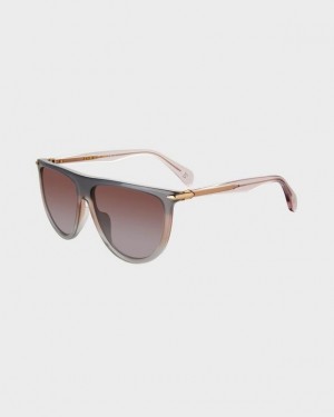 Women's Rag & Bone Serena Shield Sunglasses Grey | 912BVYEIX