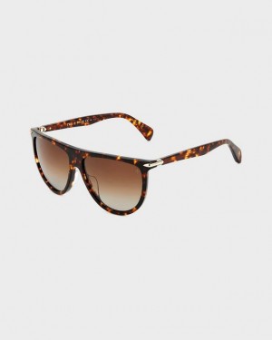 Women's Rag & Bone Serena Shield Sunglasses Havana | 409SMYLWT