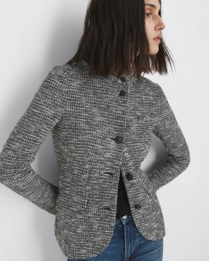 Women's Rag & Bone Slade Italian Tweed Slim Fit Blazers Black Multicolor | 982XDPCFM