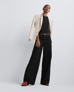 Women's Rag & Bone Sofie Wide-Leg High-Rise Rigid Jeans Black | 201MTGZYH