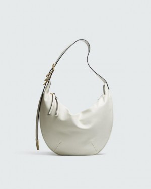 Women's Rag & Bone Spire Medium Shoulder Bags White | 280ANZPKJ