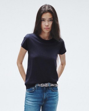 Women's Rag & Bone The Slub Tee Organic Pima Cotton T-Shirt Salute | 473NMVLSZ