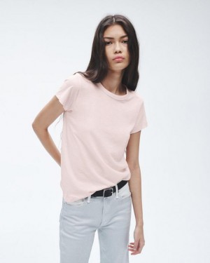 Women's Rag & Bone The Slub Tee Organic Pima Cotton T-Shirt Pink | 724HFKVWX