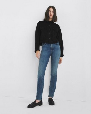 Women's Rag & Bone Wren Full Length Straight High-Rise Vintage Stretch Jeans Dominique | 528GITXOB