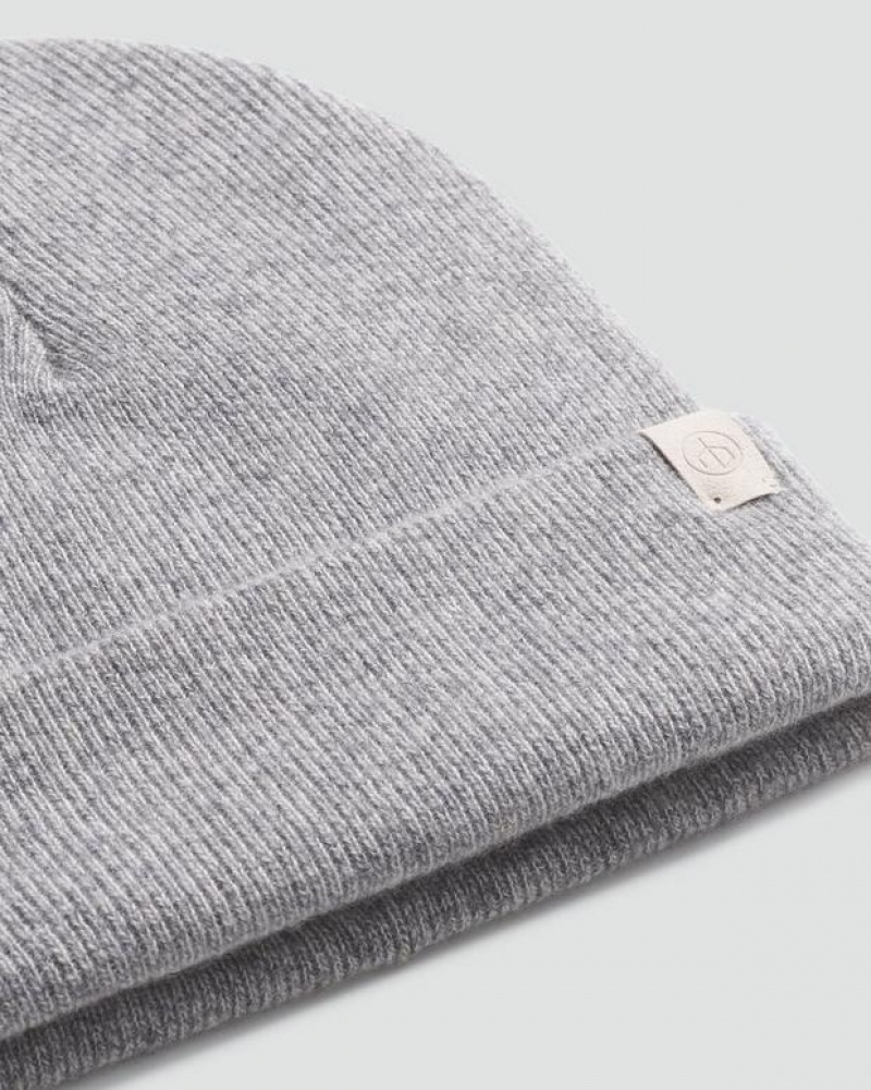 Men's Rag & Bone Addie Beanie Cashmere Hats Grey | 165UHQZLC