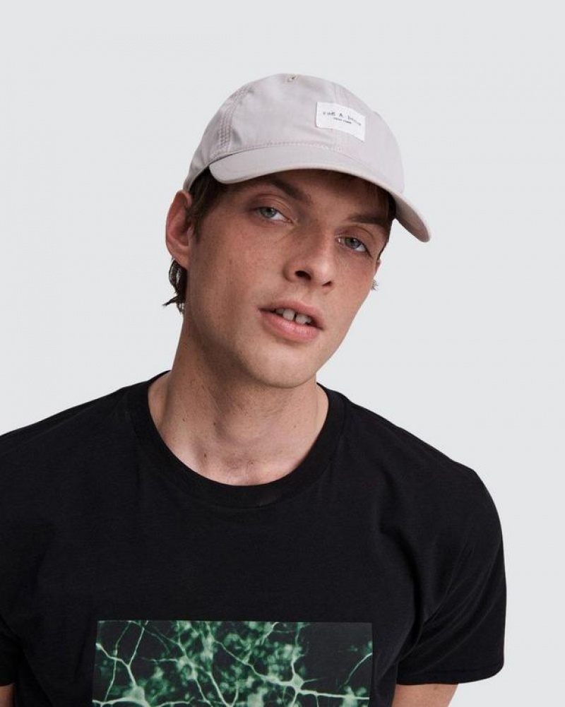 Men's Rag & Bone Addison Baseball Cap Recycled Materials Hats White | 285ZYMBES