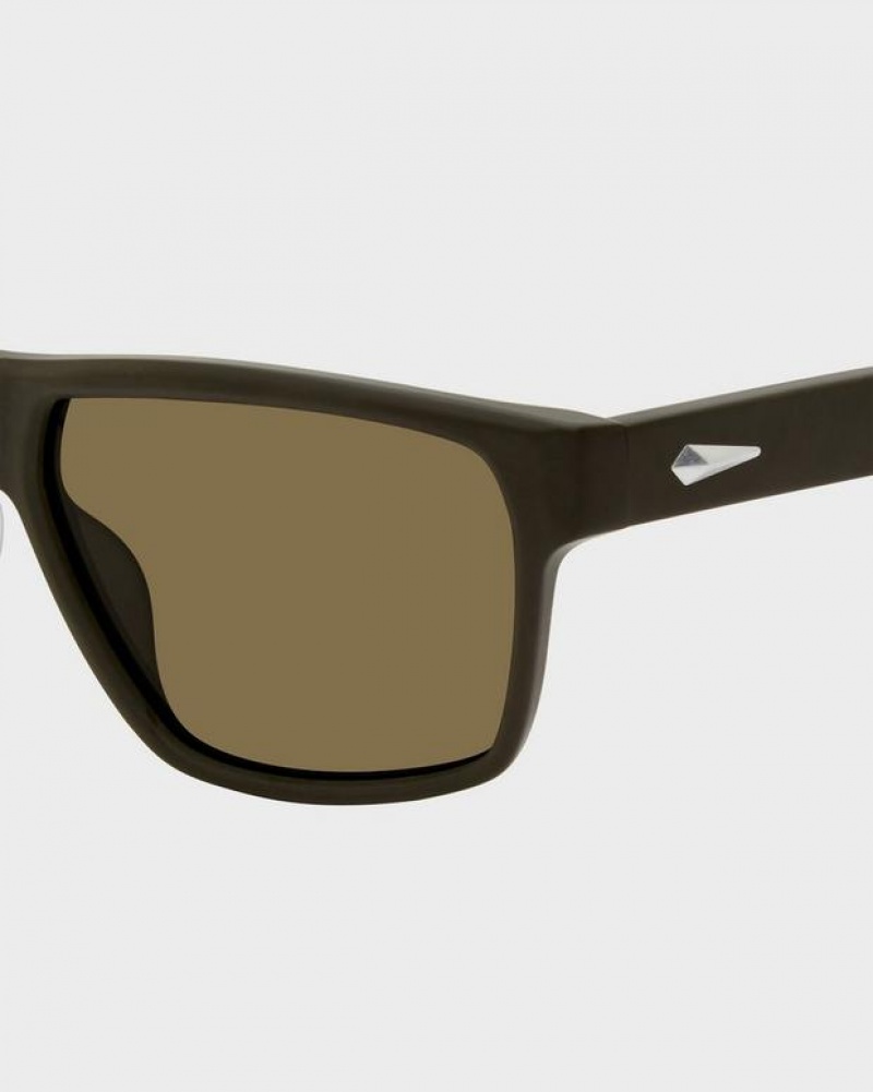 Men's Rag & Bone Aron Rectangular Sunglasses Green | 670PQCEFJ