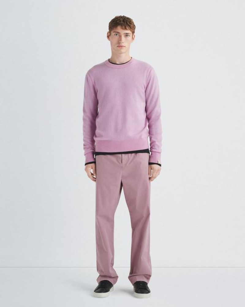 Men's Rag & Bone Bradford Cotton Relaxed Fit Pants Pink | 052WQRIBJ