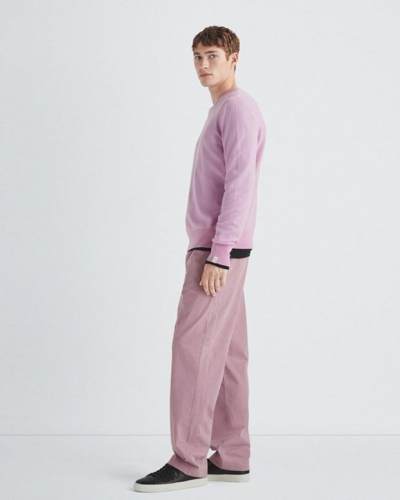 Men's Rag & Bone Bradford Cotton Relaxed Fit Pants Pink | 052WQRIBJ